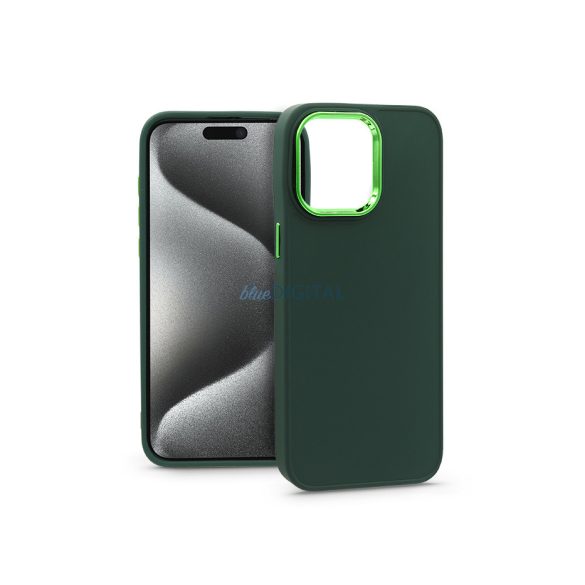 Husa din silicon Apple iPhone 15 Pro Max - Cadru - verde