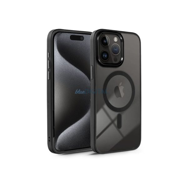 Husa din silicon Apple iPhone 15 Pro - Edge Mag Cover - neagra/transparenta