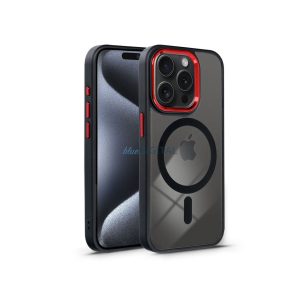 Husa din silicon Apple iPhone 15 Pro Max - Husa Edge Mag - negru/rosu/transparent