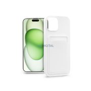   Husa din silicon Apple iPhone 15 Plus cu suport pentru card - Husa pentru card - alba