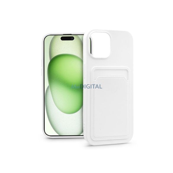 Husa din silicon Apple iPhone 15 Plus cu suport pentru card - Husa pentru card - alba
