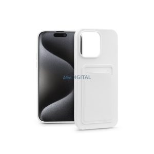 Husa din silicon Apple iPhone 15 Pro Max cu suport pentru card - Husa pentru card - alba