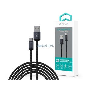Devia Gracious Series 10W USB/Type-C cablu de încărcare și date 1m - negru