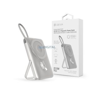 Devia Extreme Speed Series Magnetic 4in1 22.5W powerbank/stand - Type-C - 10.000 mAh - argintiu