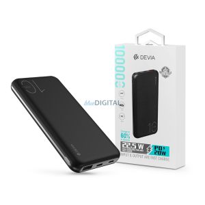 Baterie externă portabilă Devia / power bank - 10.000 mAh - Devia Smart Series 22,5 W Complet Compatibil - USB + Type-C + microUSB + PD - negru