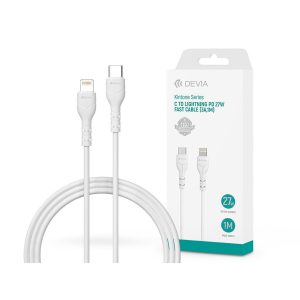 Devia USB Type-C - Cablu de date și încărcare Lightning cu cablu de 1 m - Cablu Devia Kintone Series Type-C la Lightning PD - 27W - alb