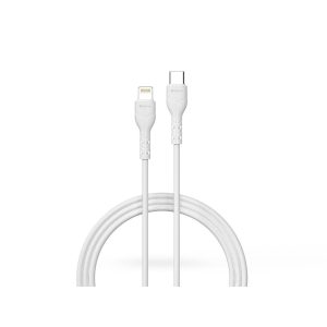 Devia USB Type-C - Cablu de date și încărcare Lightning cu cablu de 1 m - Cablu Devia Kintone Series Type-C la Lightning PD - 27W - alb - ambalaj ECO