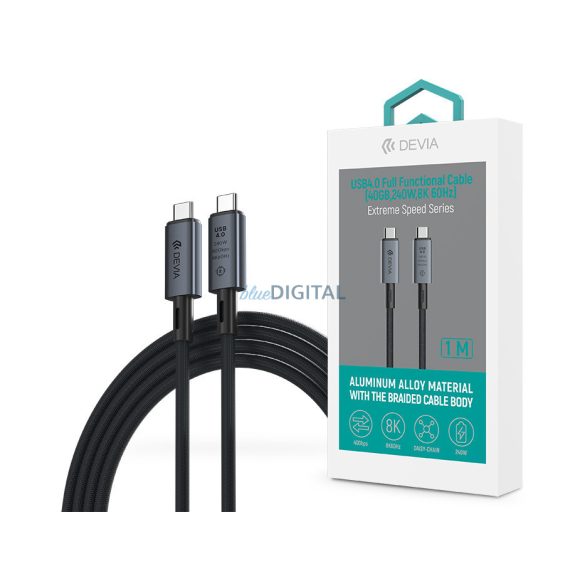 Devia Extreme Speed Series USB4.0 40 Gbps 240W PD Type-C/Type-C cablu de date și încărcare 1m - negru