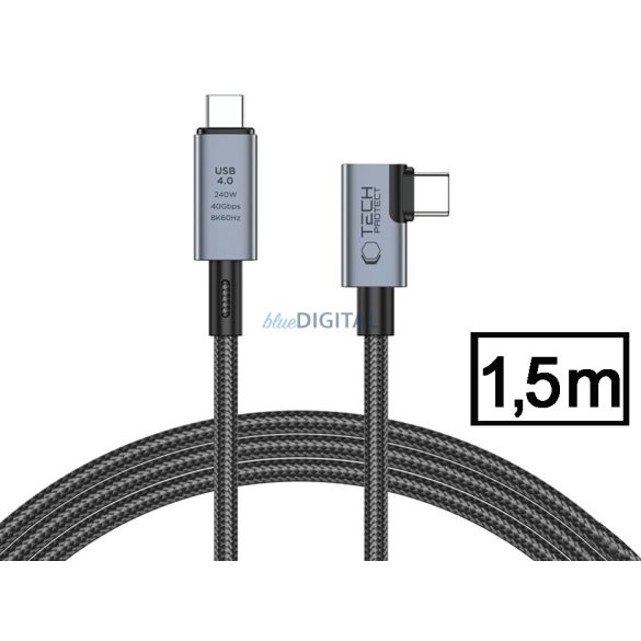 Tech-Protect USB Type-C - Cablu de date și încărcare USB Type-C - Cablu Tech-Protect Ultraboost USB 4.0 / 8K / 40 Gbps / PD240 - 240W - gri