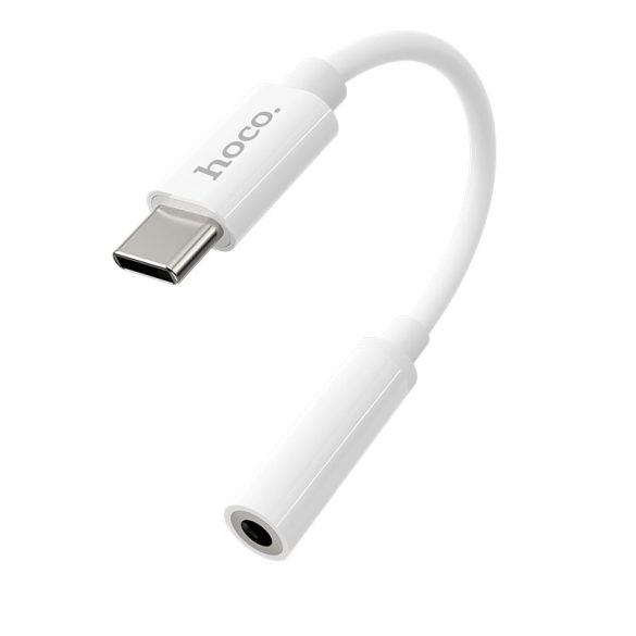 HOCO USB Type-C - Adaptor jack de 3,5 mm - HOCO LS30 Type-C Digital 3.5 Audio Converter - alb