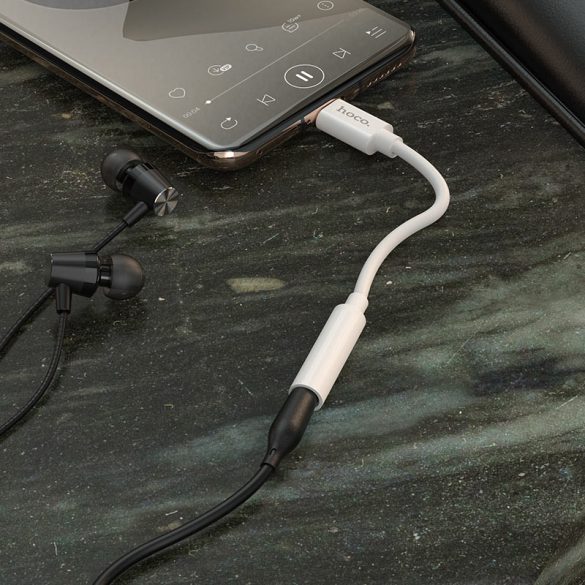 HOCO USB Type-C - Adaptor jack de 3,5 mm - HOCO LS30 Type-C Digital 3.5 Audio Converter - alb