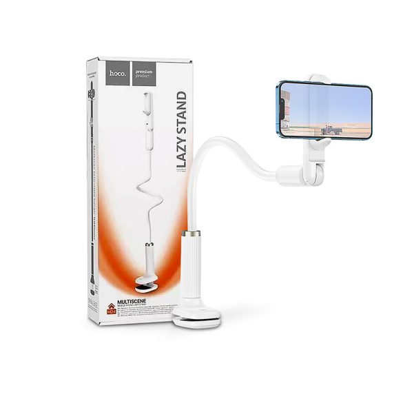 Suport universal pentru telefon de birou HOCO pentru dispozitive de dimensiuni 4,5-7 - HOCO HD4 Lazy Stand - alb