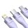 Baseus Flash Series 2, cablu USB 3 în 1, USB-C / Micro USB / Lightning, 100 W, 1,2 m (violet)