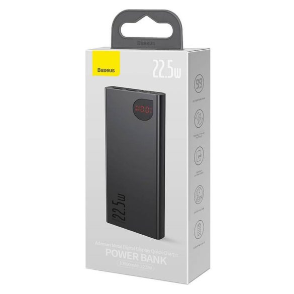 Powerbank Baseus Adaman Metal, 10000 mAh, 22,5 W (negru)