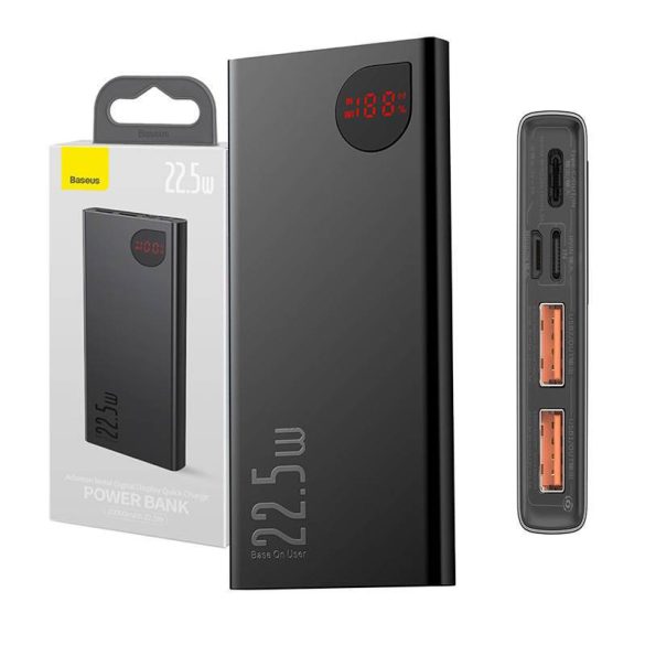 Powerbank Baseus Adaman Metal, 10000 mAh, 22,5 W (negru)