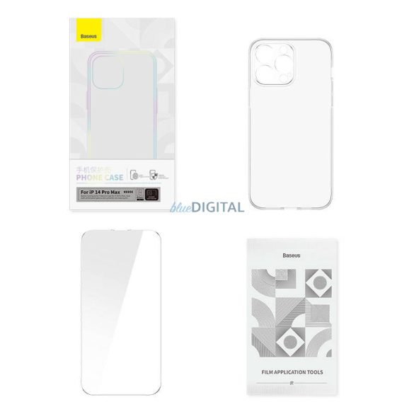 Carcasa transparenta si set de sticla securizata Baseus Corning iPhone 14 Pro Max