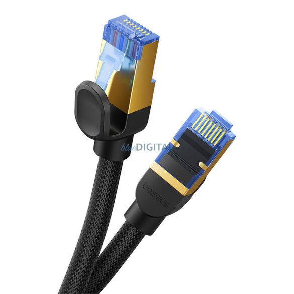 Cablu de rețea împletit cat.7 Baseus Ethernet RJ45, 10Gbps, 8m (negru)