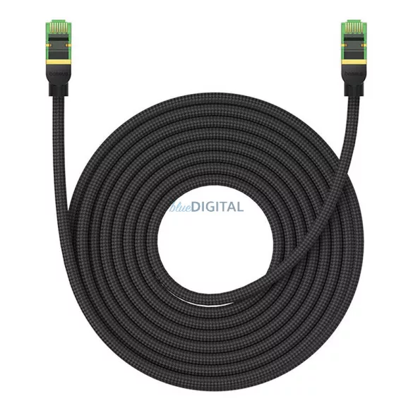 Cablu de rețea împletit cat.8 Baseus Ethernet RJ45, 40 Gbps, 10 m (negru)