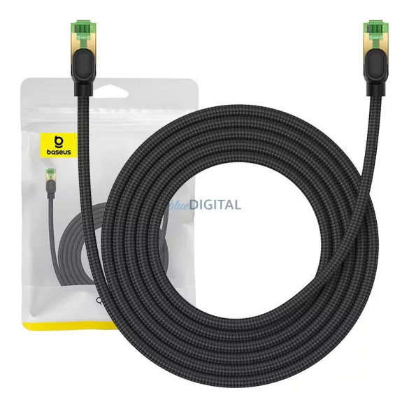 Cablu de rețea împletit cat.8 Baseus Ethernet RJ45, 40Gbps, 3m (negru)