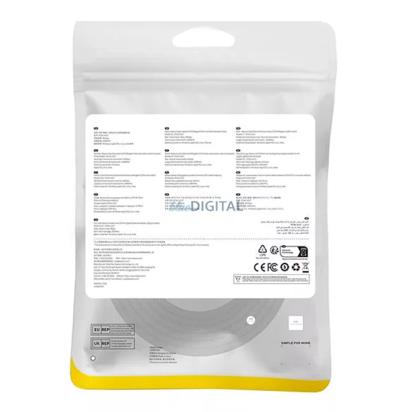 Cablu de rețea împletit cat.8 Baseus Ethernet RJ45, 40Gbps, 3m (negru)