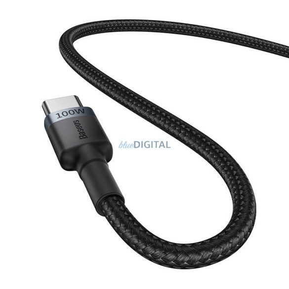 Cablu Baseus Cafule USB-C la USB-C 100W, 2m, 2psc (Roșu Negru, Gri Negru)