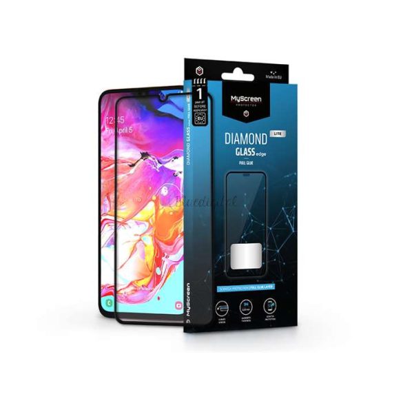 Protector de ecran din sticlă temperată Samsung A705F Galaxy A70/A70s - Protector MyScreen Diamond Glass Lite Edge2.5D Full Glue - negru