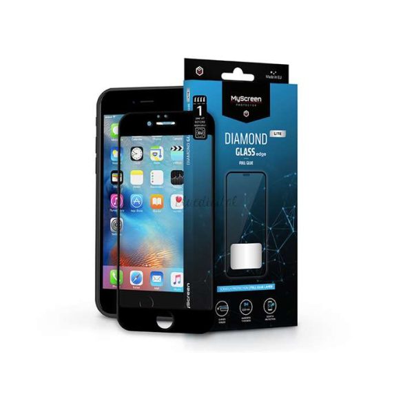 Protector de ecran din sticla securizata Apple iPhone 6/iPhone 6S - Protector MyScreen Diamond Glass Lite Edge2.5D Full Glue - negru