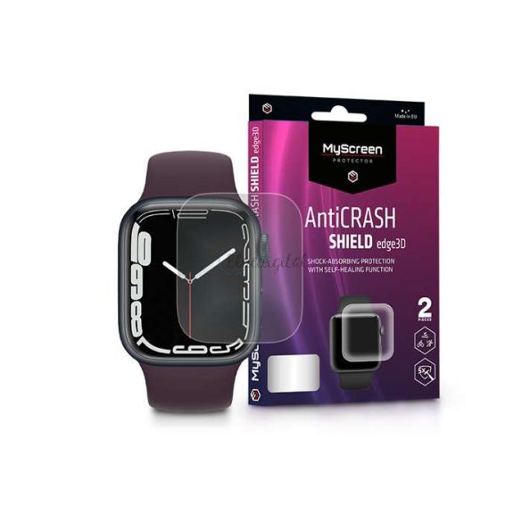 Apple Watch Series 7/Series 8 (41 mm) Folie protecție ecran rezistent la impact - MyScreen protecțieAntiCrash Shield Edge3D - 2 bucăți/pachet - transparent