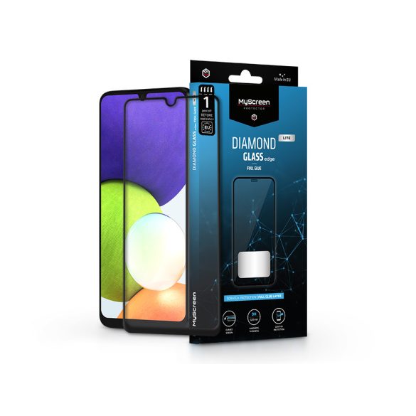 Samsung A225F Galaxy A22 4G/M225F Galaxy M22 4G folie de protecție a ecranului din Folie securizată -MyScreen protecțieDiamond sticlă Lite Edge2.5D Full Glue - negru