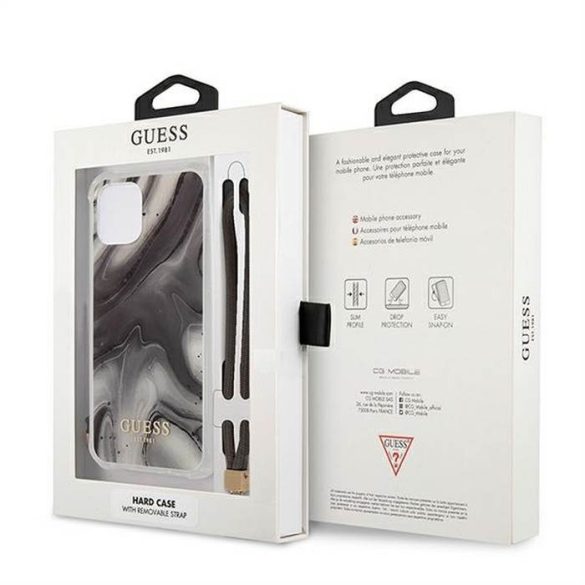 Husă originală GUESS GUHCP12SKSMAGR pentru iPhone 12 MINI (Colecția Marmură / gri)