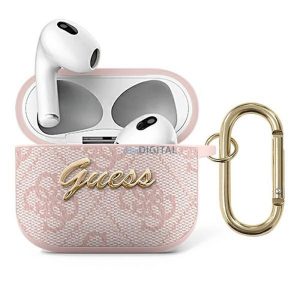 Guess GUA34GSMP 4G Script Metal Collection carcasă AirPods 3 - roz