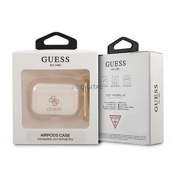 Guess GUAPUCG4GD Geantă Glitter Collection AirPods Pro - auriu
