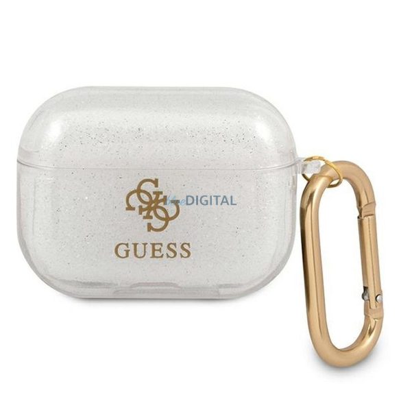 Guess GUAPUCG4GT Geantă Glitter Collection AirPods Pro - transparentă