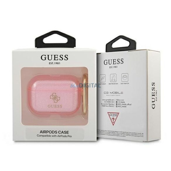 Guess GUAPUCG4GP Geantă Glitter Collection AirPods Pro - roz