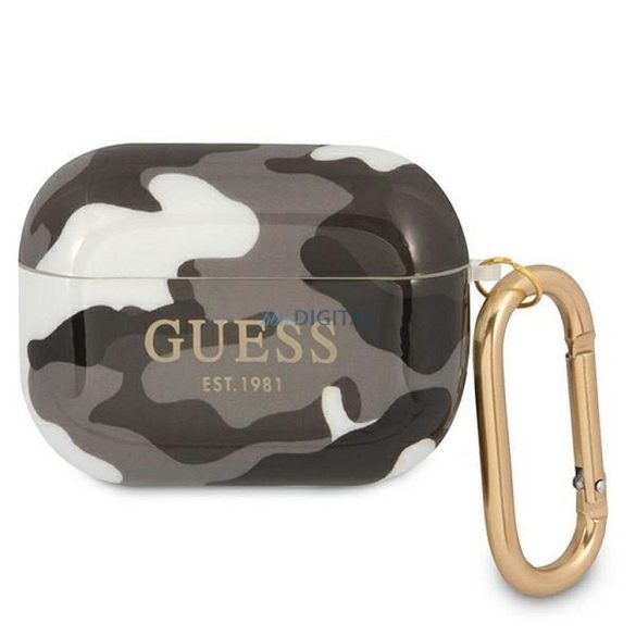 Guess GUAPUCAMG Husă AirPods Pro pentru colecția Camo - negru