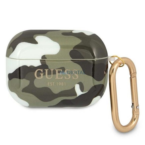 Guess GUAPUCAMA Camo Collection husă AirPods Pro - camuflaj verde