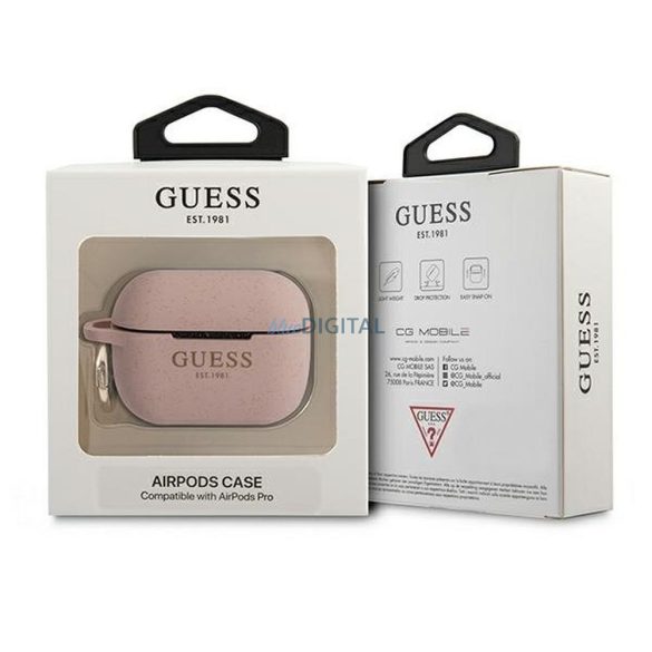 Guess GUAPSGGEP Silicon Glitter caz AirPods Pro - roz