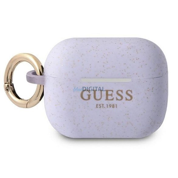 Guess GUAPSGGEU Silicon Glitter caz AirPods Pro - violet