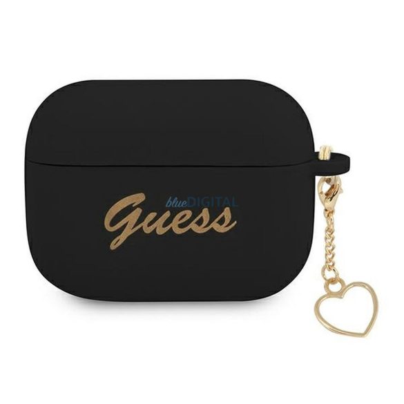 Guess GUAPLSCHSK Silicon Charm Heart Collection caz AirPods Pro - negru