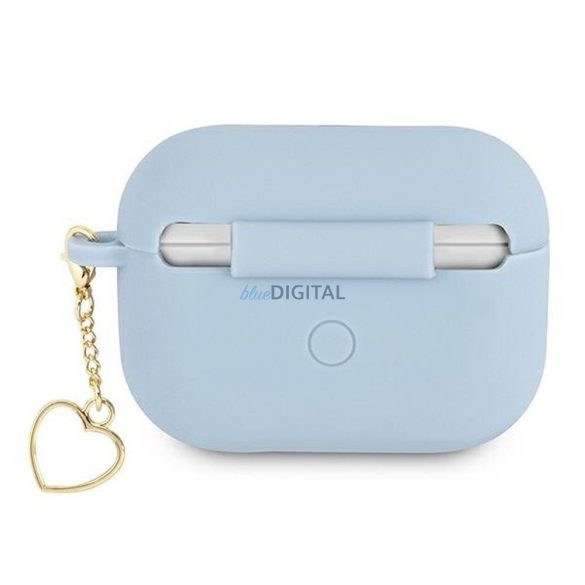 Guess GUAPLSCHSB Silicon Charm Heart Collection caz AirPods Pro - albastru