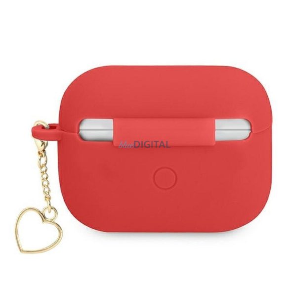 Guess GUAPLSCHSR Silicon Charm Heart Collection caz AirPods Pro - roșu