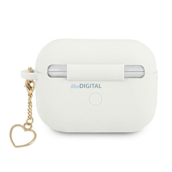Guess GUAPLSCHSH Silicon Charm Heart Collection carcasă AirPods Pro - alb
