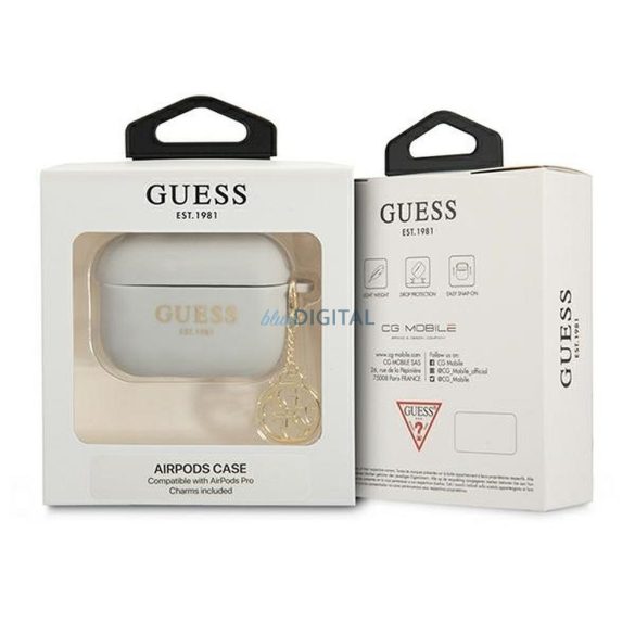 Guess GUAPLSC4EG Silicon Charm 4G Collection caz AirPods Pro - gri
