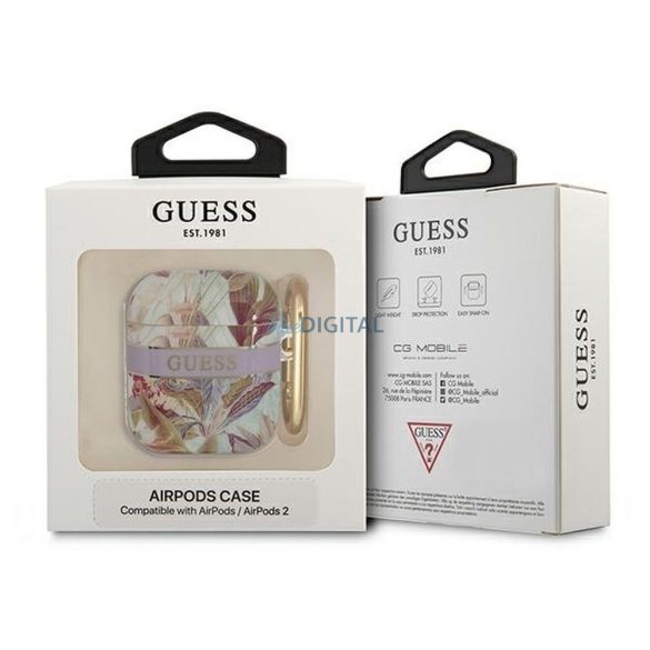 Guess GUA2HHFLU Flower Strap Collection cutie AirPods 1/2 - violet
