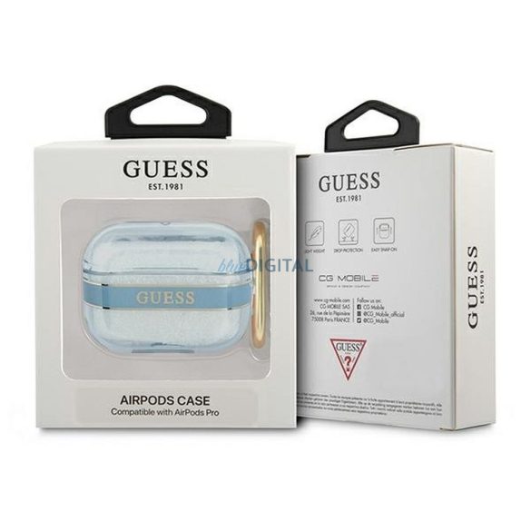 Guess GUAPHHTSB Curea Collection caz AirPods Pro - albastru
