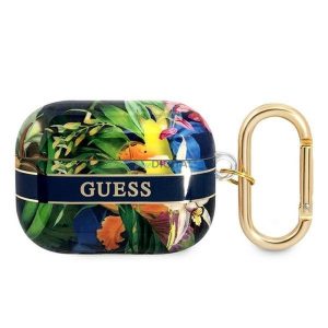 Guess GUAPHHFLB Flower Strap Collection husă AirPods Pro - albastru