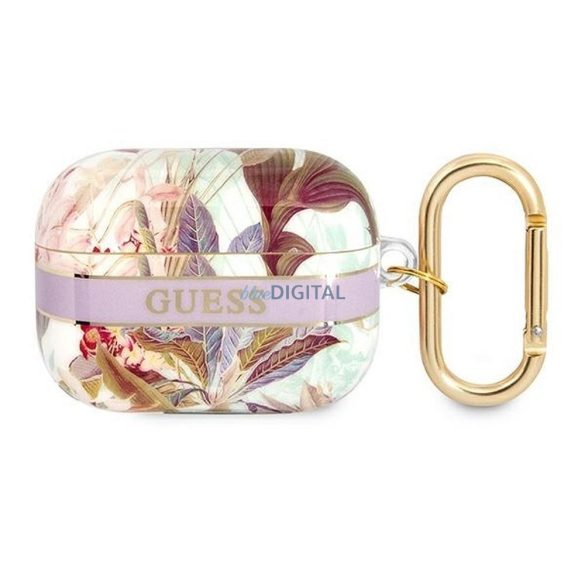 Guess GUAPHHFLU Flower Strap Collection husă AirPods Pro - violet