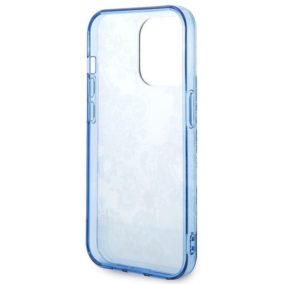 Carcasa originala GUESS GUHCP14LHGPLHB pentru iPhone 14 PRO (IML Electro Cam TDJ / albastru)
