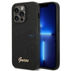   HUSĂ! - Husă originală GUESS GUHCP14LHGGSHK pentru iPhone 14 PRO (Glitter Flakes Script Metal Logo / negru)