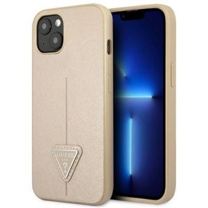 Husa GUESS pentru IPHONE 13 / 14 / 15 GUHCP14SPSATLE (SaffianoTriangle Logo) bej
